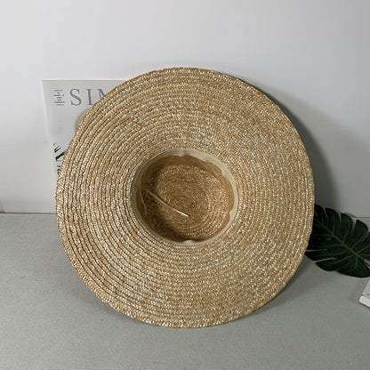 Seaside Sunshade Beach Super Large Brim Flat Top Straw Sun Hat