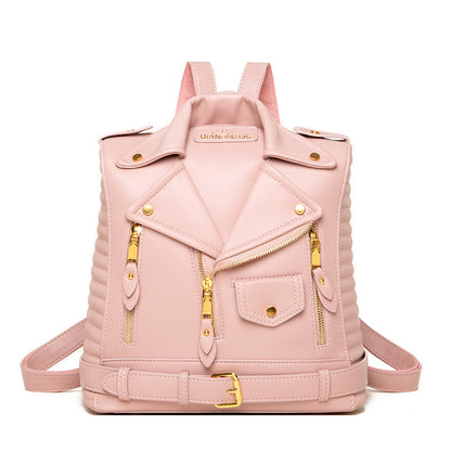 Soft Leather Textured Jacket Backpack