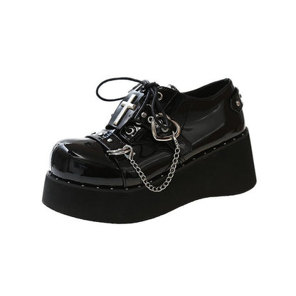 Dark Lolita Platform Leather Shoes