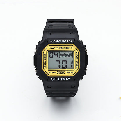 Luminous Square Student Electronic Watch