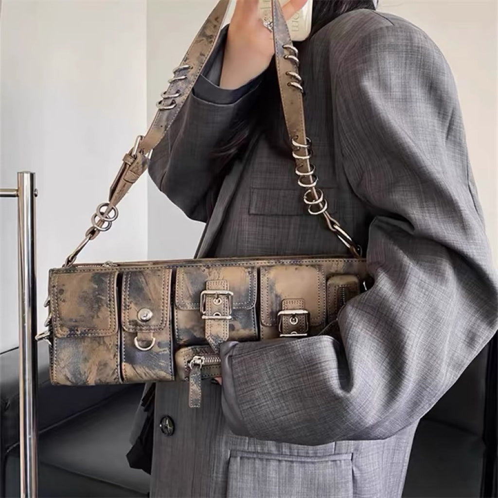 Long Multi-pocket Shoulder Bag Unique Design