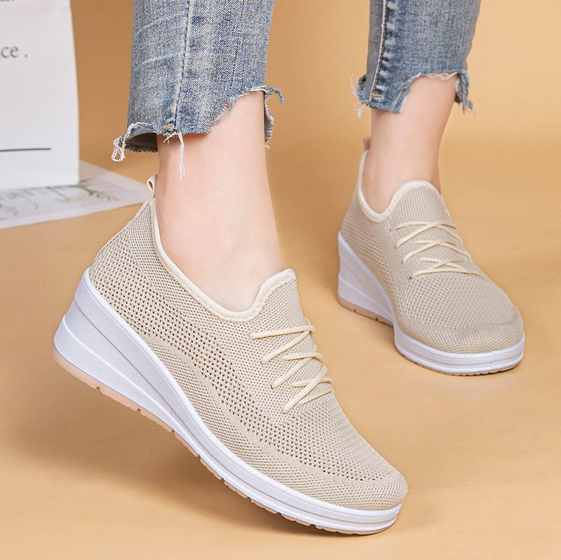 Mesh Breathable Platform Wedge Heels