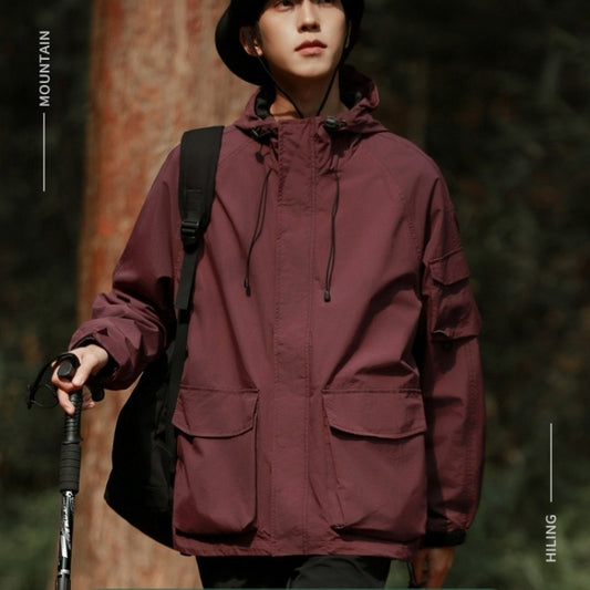 Outdoor Transparent Riding Casual Hooded Jacket