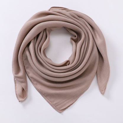 Women's Cotton And Linen Solid Color Retro Artistic Scarf