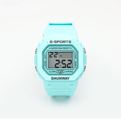 Luminous Square Student Electronic Watch