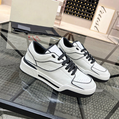 Breathable Leather Lace-up Fashion Sneakers