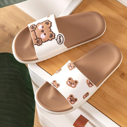 Cute Cartoon Bear Slippers: Unisex, Non-slip