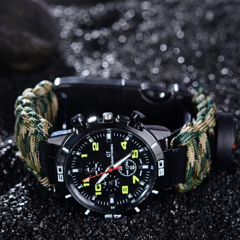 6 en 1 Outdoor Tactical Survival Adjustable Bracelet