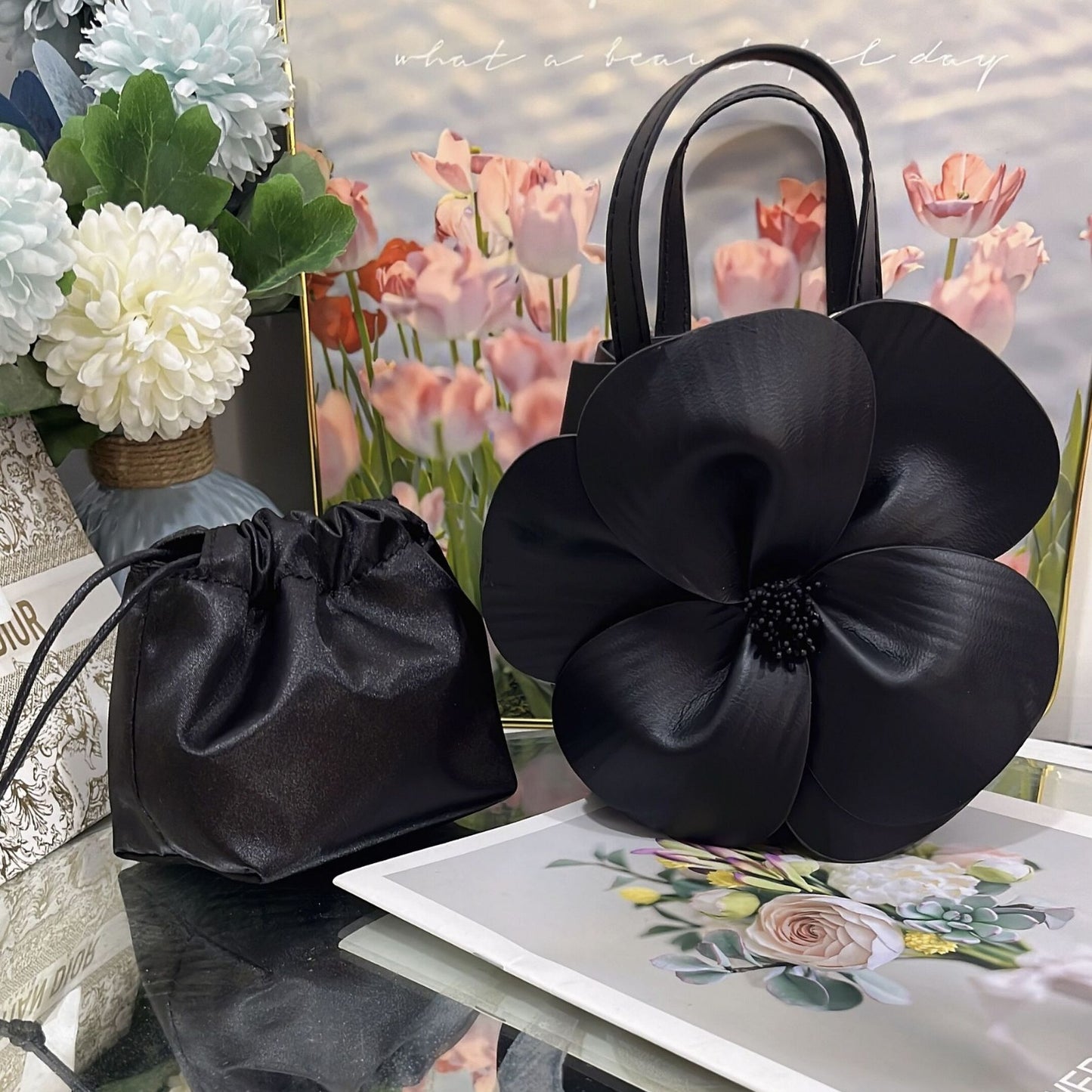 French Petal Flower Tote Bag