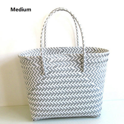 Striped Woven Beach Bag