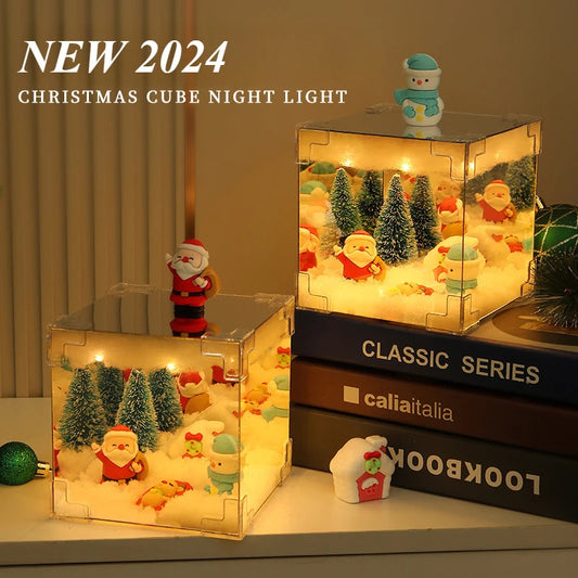 Christmas DIY LED Cube Lamp 3D Santa Snowman Lights Kit