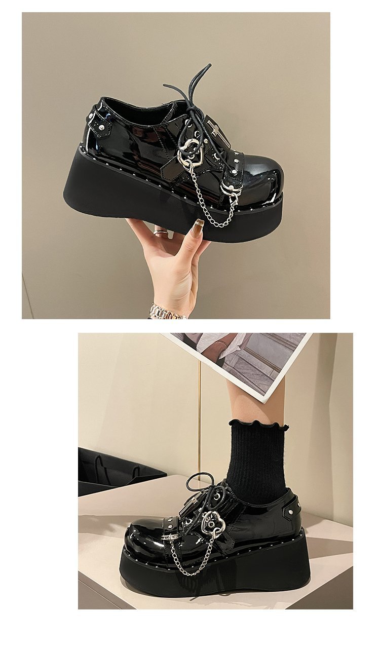 Dark Lolita Platform Leather Shoes