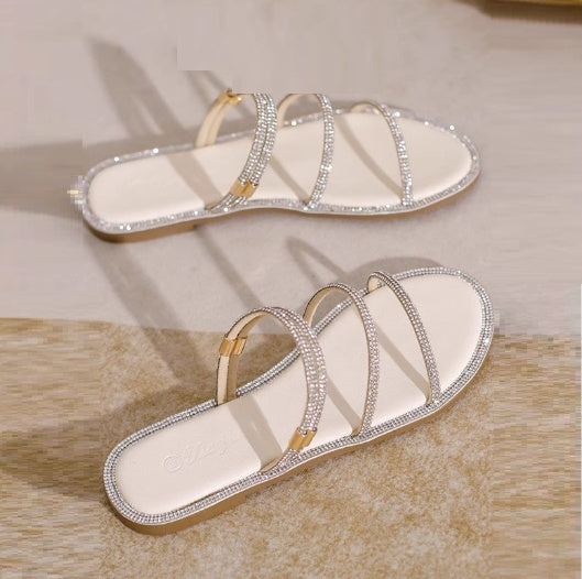 Rhinestone Flat Sandals