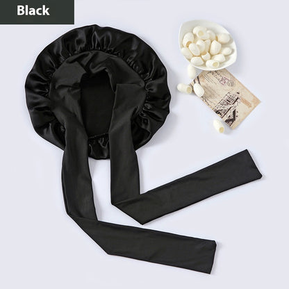 Wide-brimmed Lace-up Adjustable Elastic Large Silk Nightcap