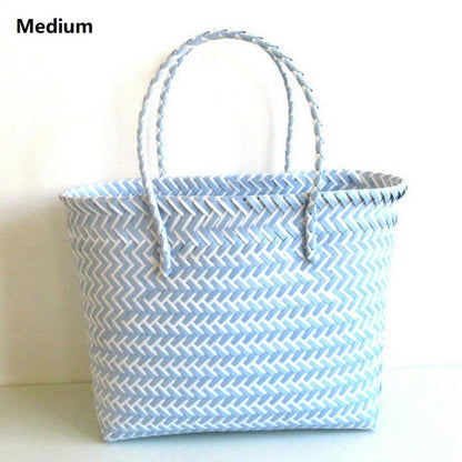 Striped Woven Beach Bag