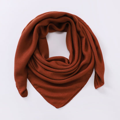 Women's Cotton And Linen Solid Color Retro Artistic Scarf