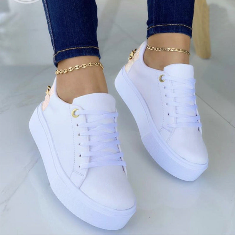 Cross Strap Low-top Sneakers with Chain