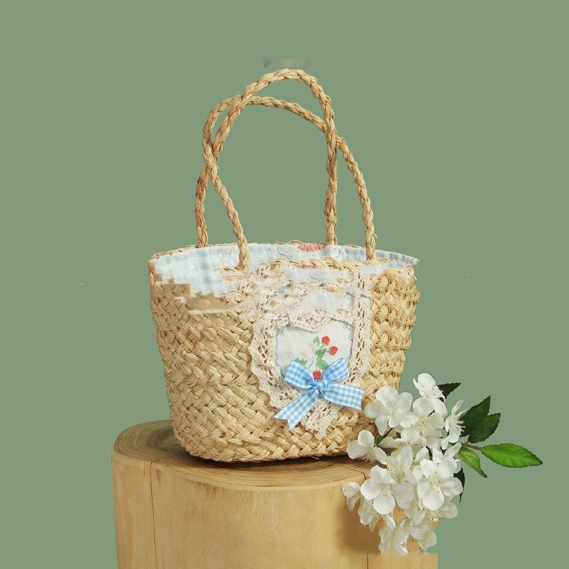 Hand-Woven Raffia Vegetable Basket