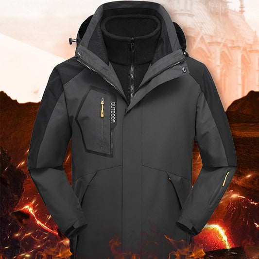 Winter Outdoors Three-in-one Coat Warm-keeping Cotton Clothing Shell Jacket