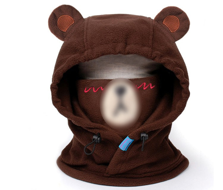 Ski Protection Helmet Hat Head Cover Brown Bear Rabbit White Bear Cartoon