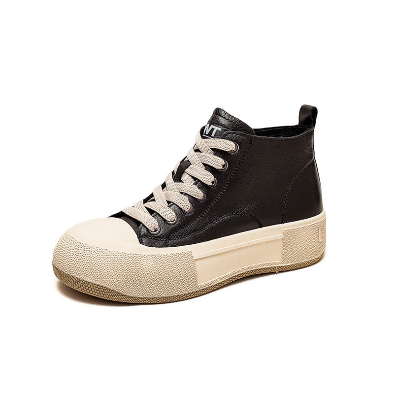 Vintage High-top Cowhide Casual Sneakers