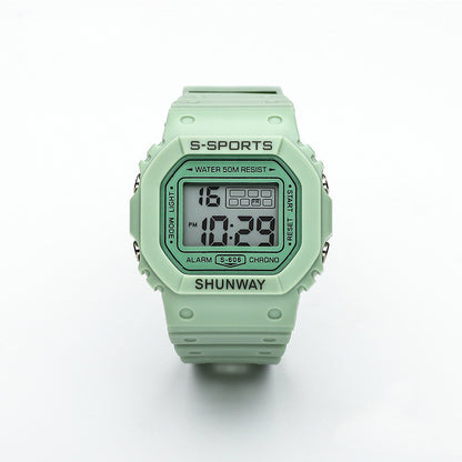 Luminous Square Student Electronic Watch