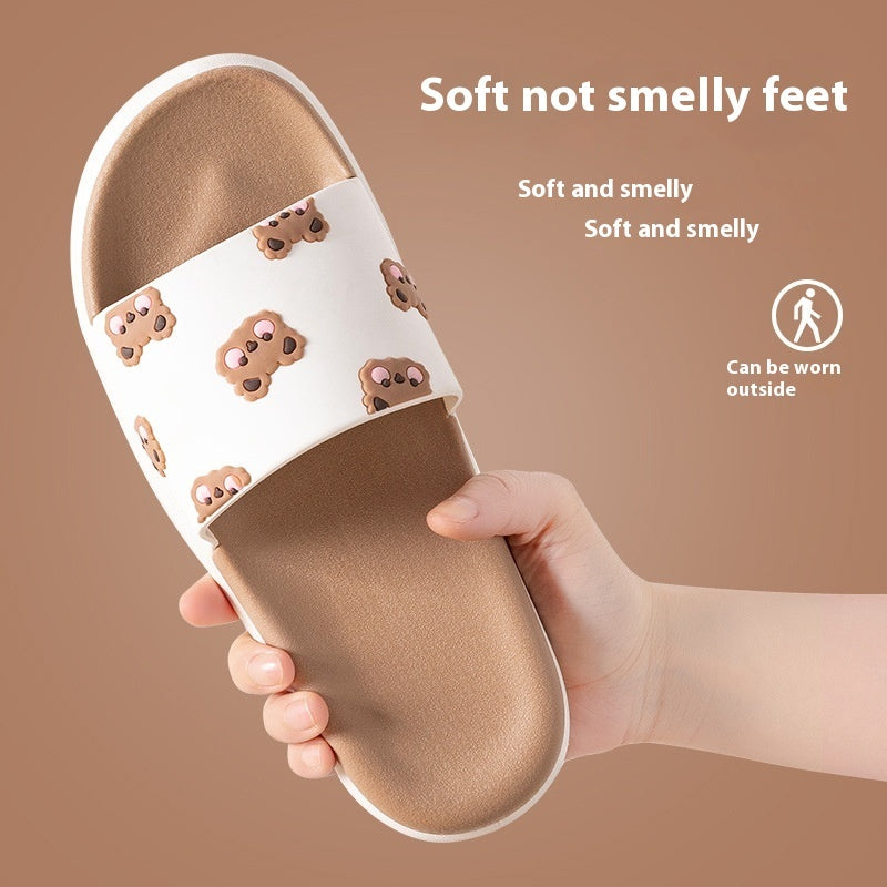 Cute Cartoon Bear Slippers: Unisex, Non-slip