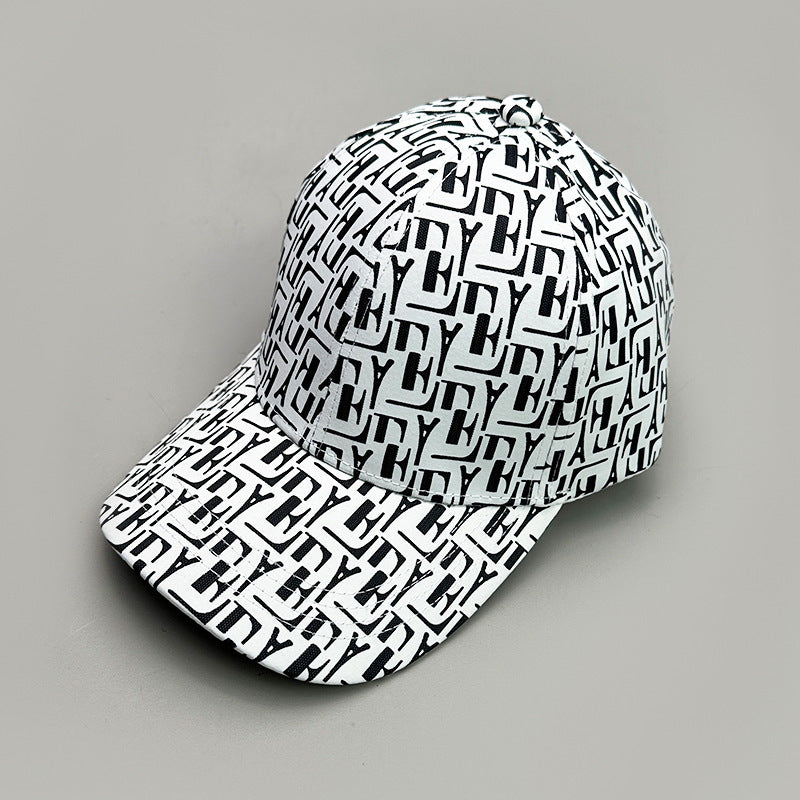 Sun-proof Houndstooth Letter Baseball Cap