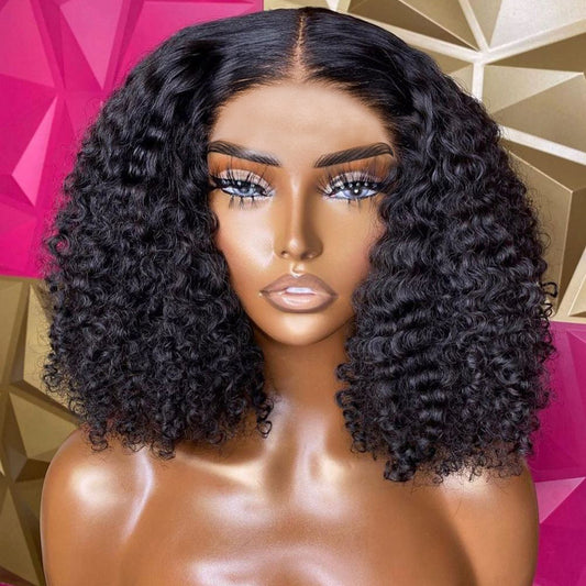 Short Bob Jerry Curly Human Hair Wig