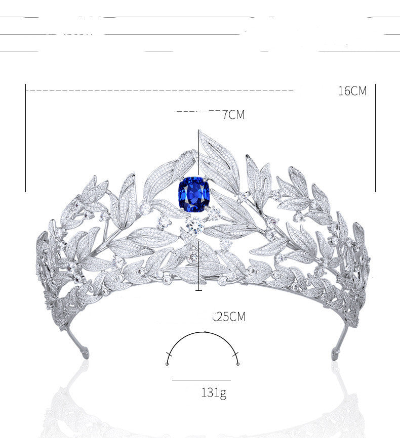 Sapphire Crown Wedding Headdress