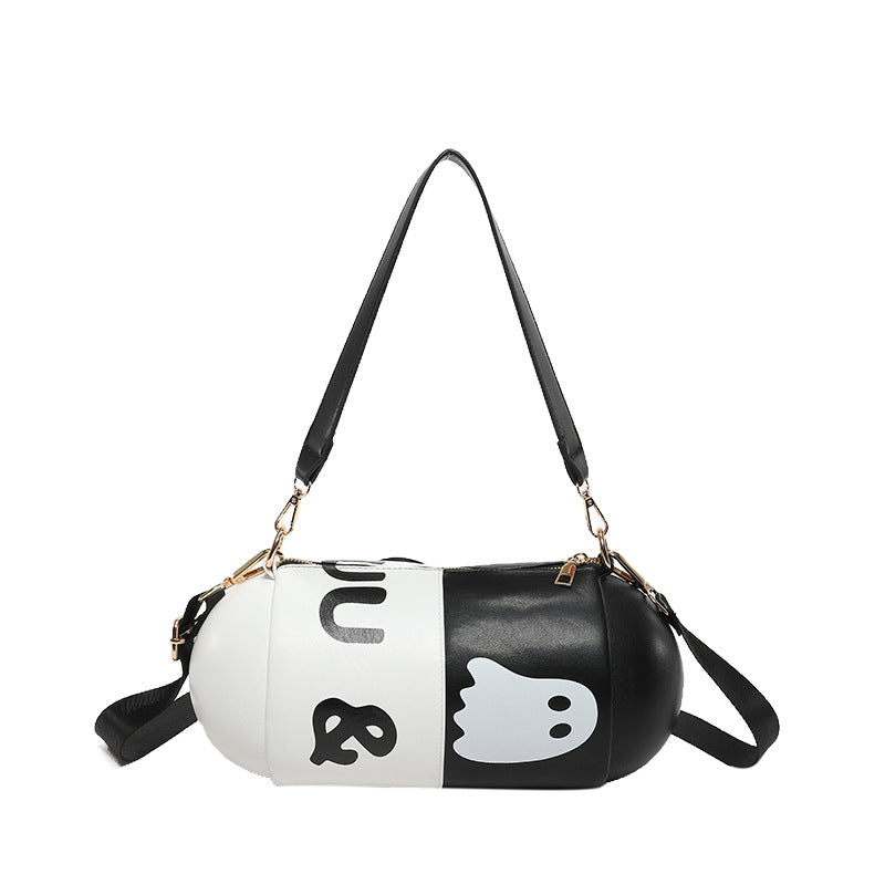 Contrast Color Capsule Shell Crossbody Bag for Women