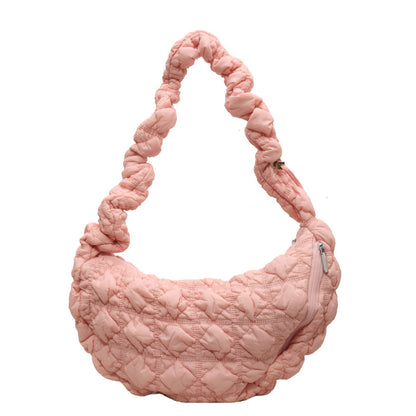 Pleated Cloud Drawstring Shoulder Crossbody Bag