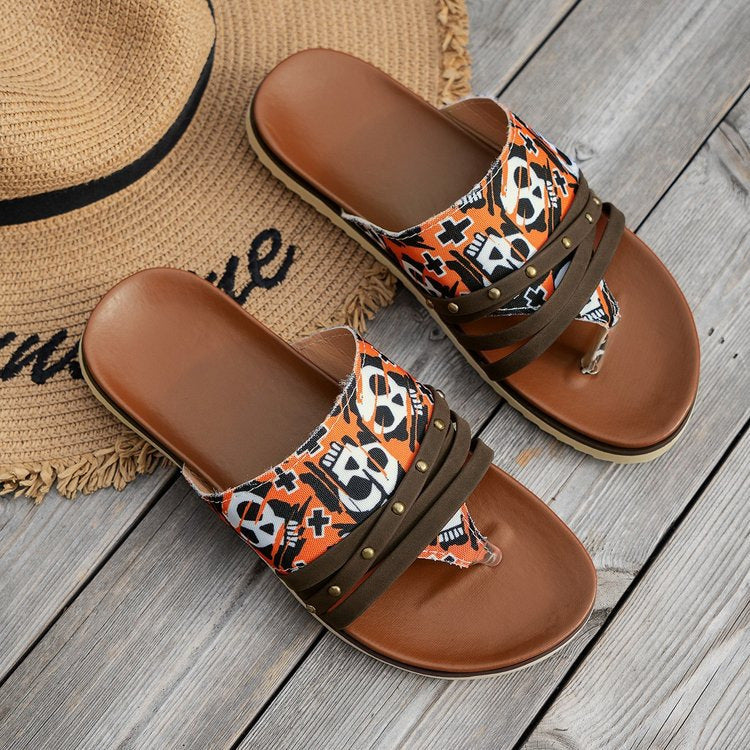 Leopard Print Beach Roman Sandals