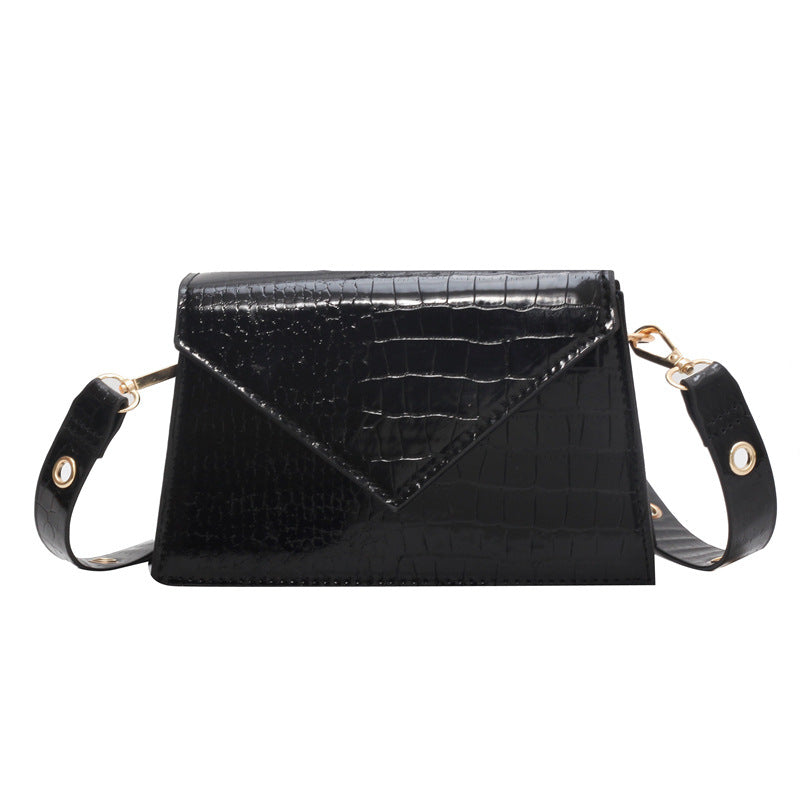 Glossy Stone Pattern Shoulder Crossbody Bag