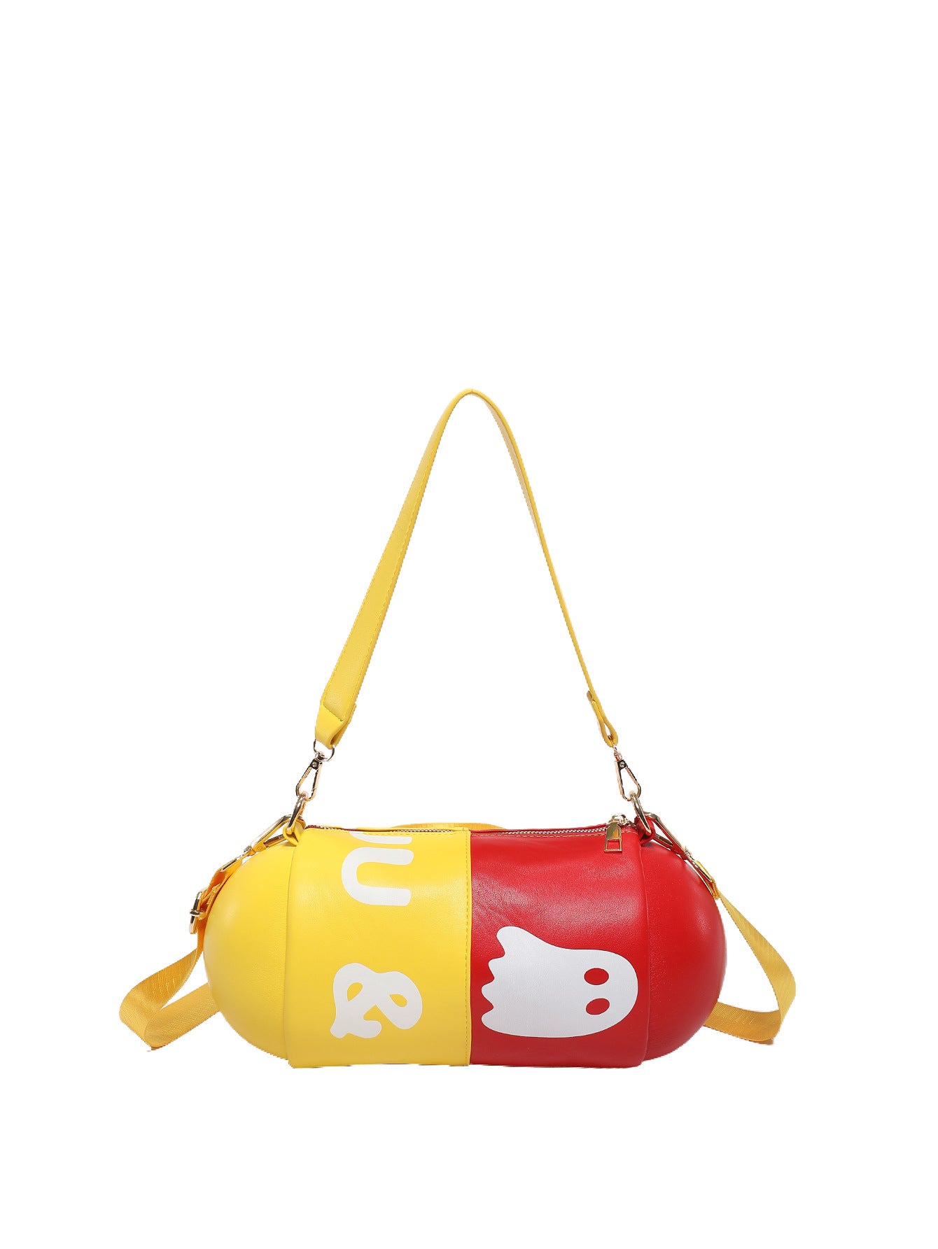 Contrast Color Capsule Shell Crossbody Bag for Women