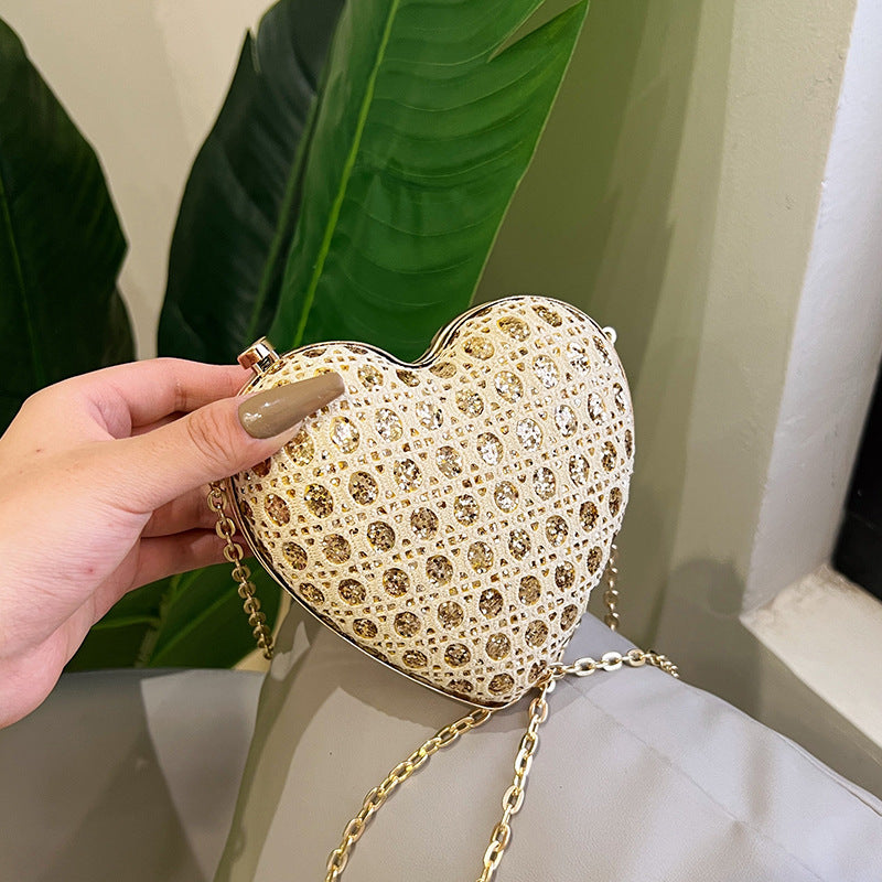 Mini Love Shape Sequin Clutch