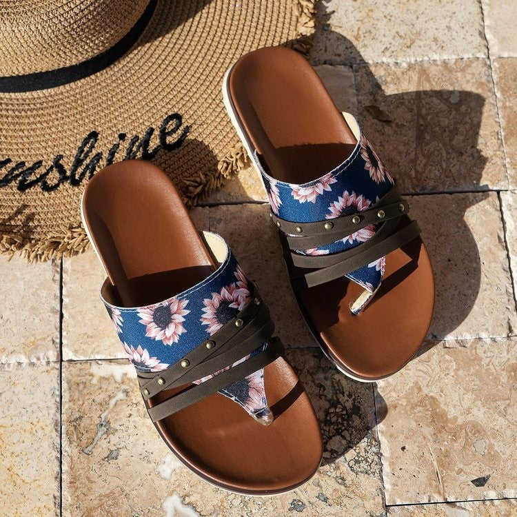 Leopard Print Beach Roman Sandals