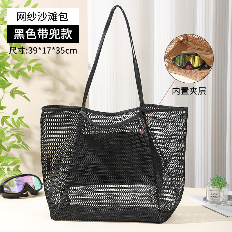 Portable Portable Beach Bag Travel Bag Sandwich Grid