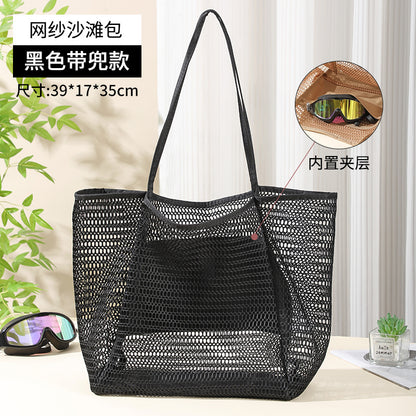 Portable Portable Beach Bag Travel Bag Sandwich Grid