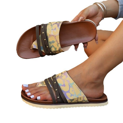 Leopard Print Beach Roman Sandals