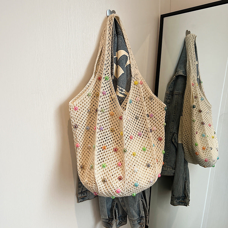 Japanese Style Handmade Knitted Tote Bag