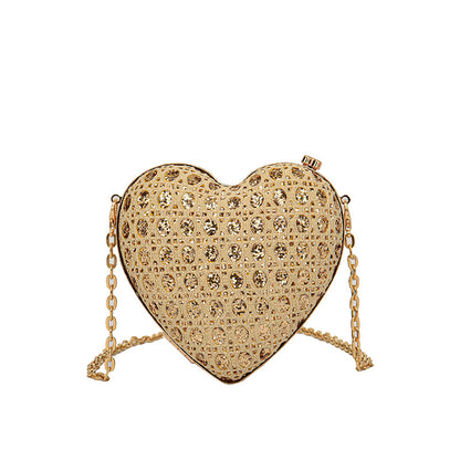 Mini Love Shape Sequin Clutch