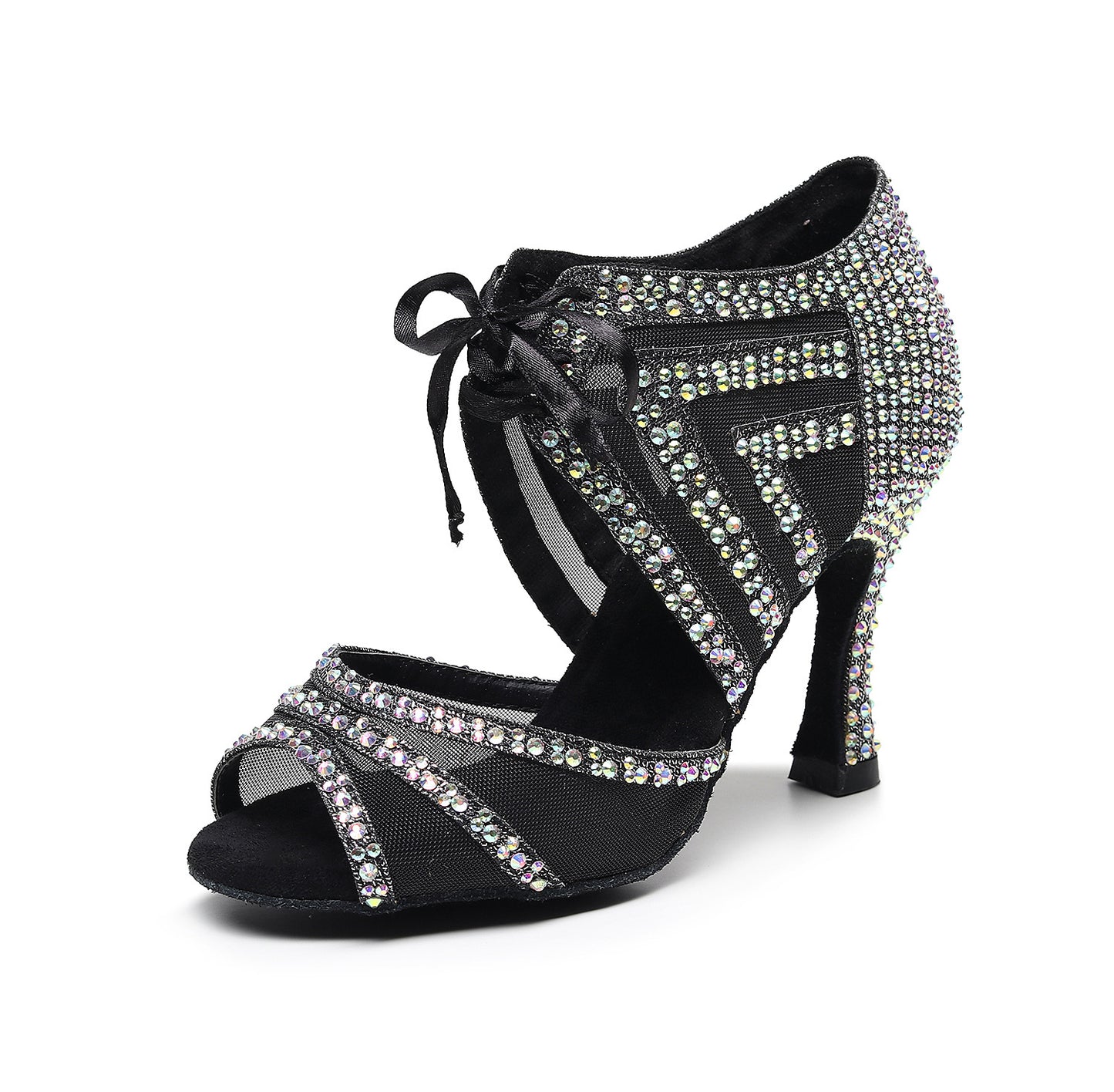 Black High-heeled Latin Dance Shoes with Soft Sole