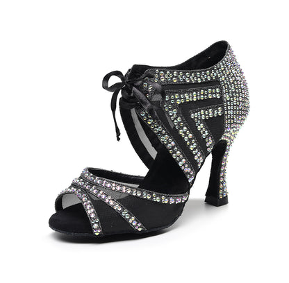 Black High-heeled Latin Dance Shoes with Soft Sole