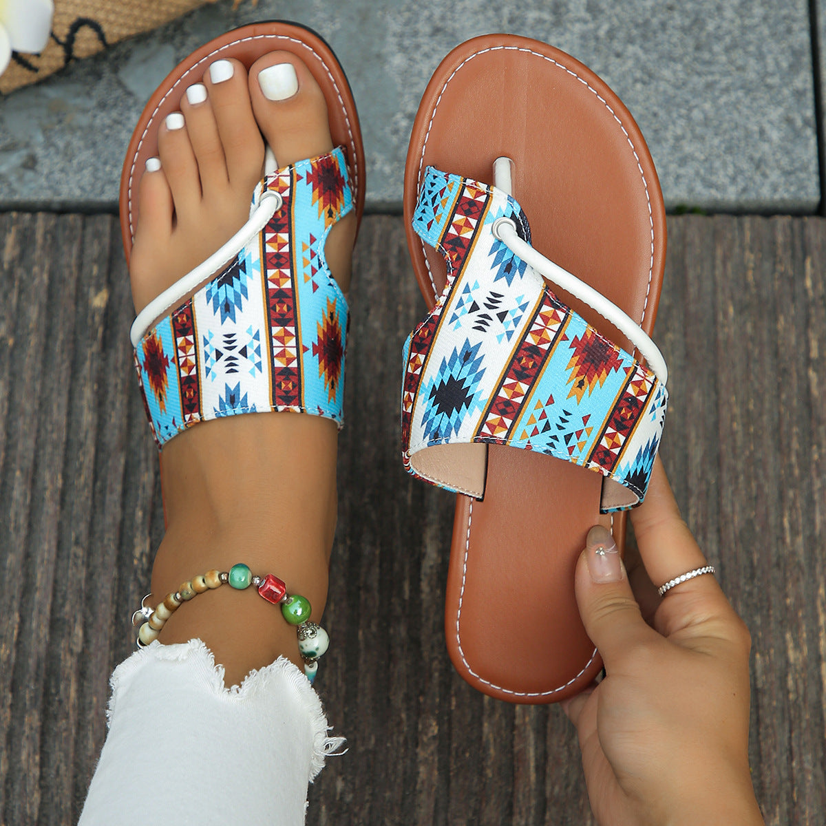 Printed Roman Sandals Stylish Breathability