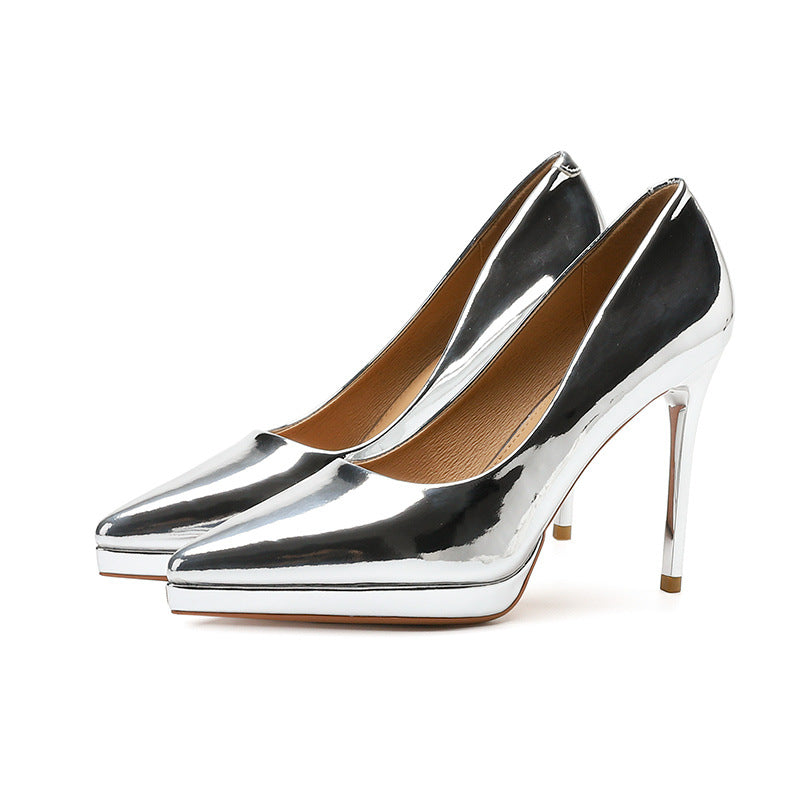 Fashionable Patent Leather Stiletto Heels