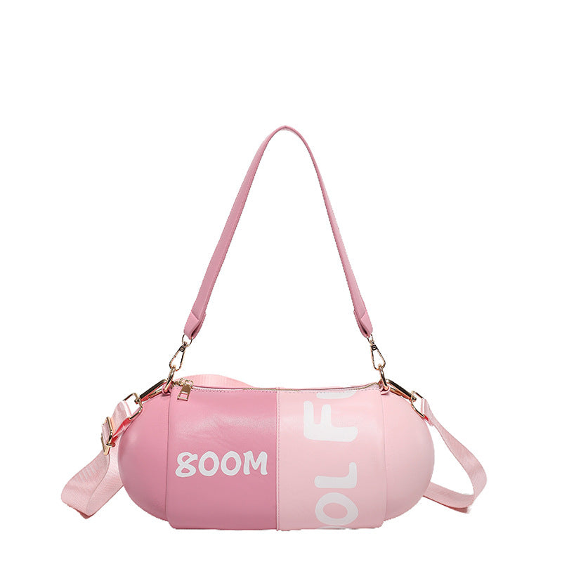 Contrast Color Capsule Shell Crossbody Bag for Women