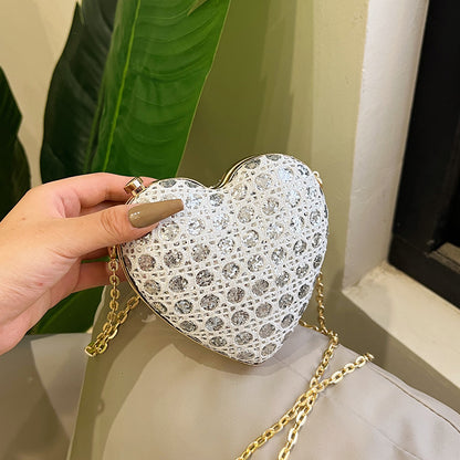 Mini Love Shape Sequin Clutch