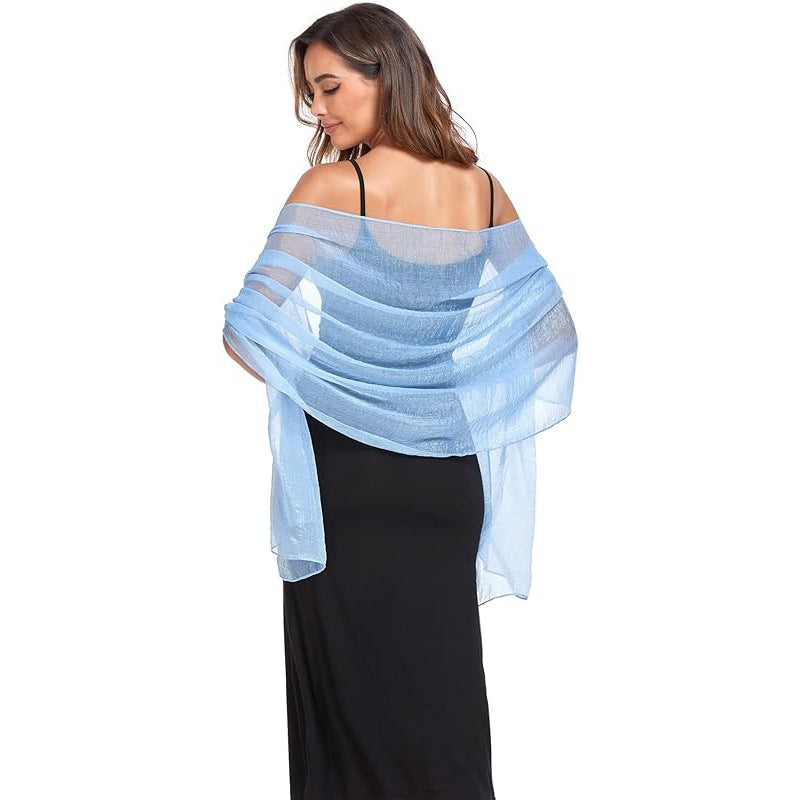 Sun Protection Clothing Chiffon Shawl Long Thin Silk Scarf