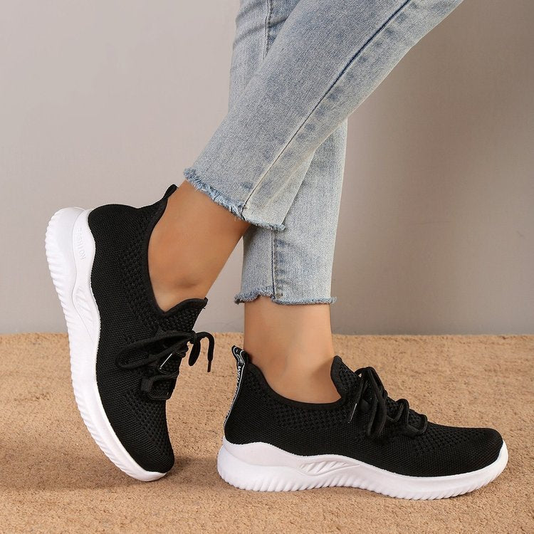 Thick Bottom Flying Woven Pullover Sneaker